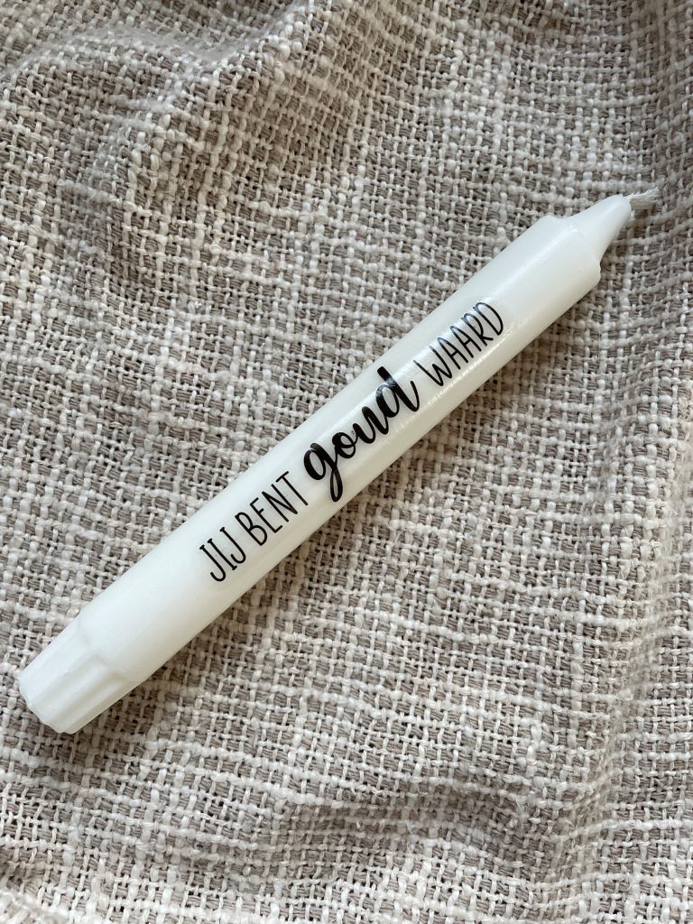 Kaars jij bent goud waard