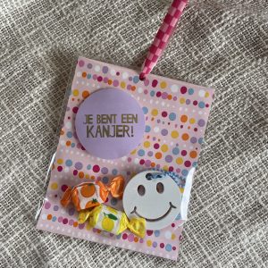 Sleutelhanger smiley wit