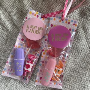 Minimarkeerstift met lolly en snoepje